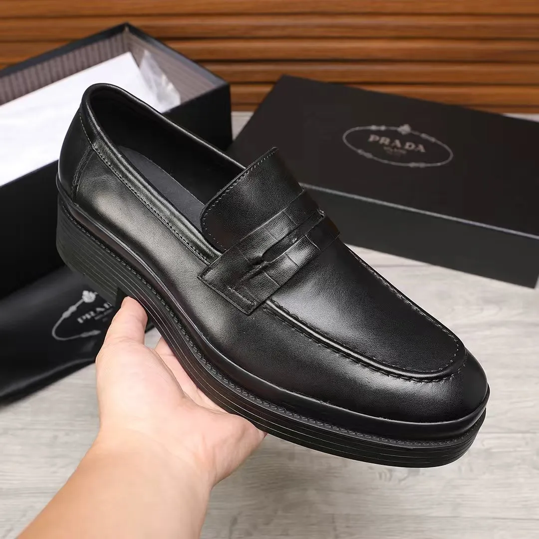 Men's shoes 💰540 💰💰🎩🎩【Prada】Counter 1:1⬆️original reproduction, absolute quality🆗original outsole, high-quality imported rubber, wear-resistant and non-slip, never degummed, upper material: imported first-layer cowhide➕anti-slip foam outsole, official website material, inner material: water-dyed 🐂leather lining, optional! Code number 38-45